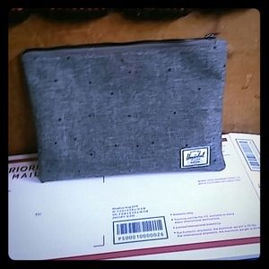 Flat Black Herschel Zipper Pouch 10.5" L × 7.5" H